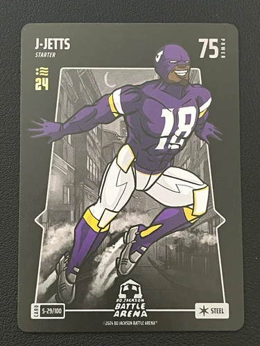 2024 Bo Jackson Battle Arena J-Jetts Justin Jefferson Steel #S-29/100 Starter
