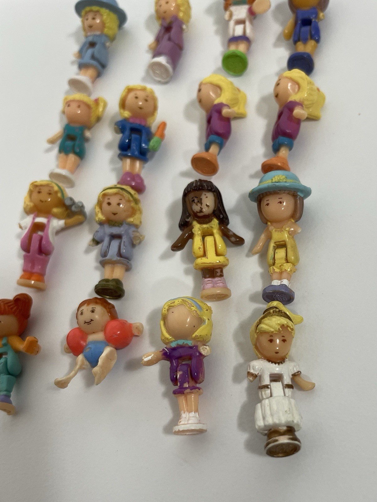 DAMAGED Vtg Polly Pocket Figure Lot Bluebird Girl Dolls Mini 1980s 1990s Compact