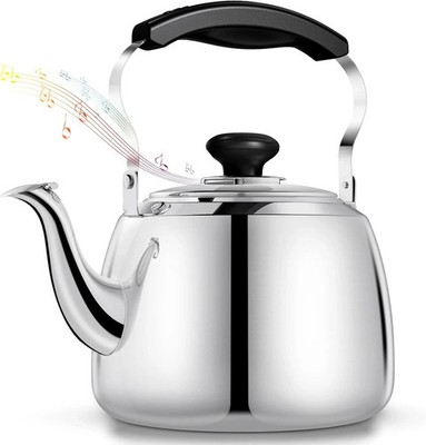 Tea Kettle, Stainless Steel Stovetop Whistling Tea Kettles 2L, Mirror Polishe...