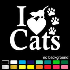 I Love Cats Cute Pet Lover Decal Vinyl Sticker for Car Window Laptop Bottle LUV