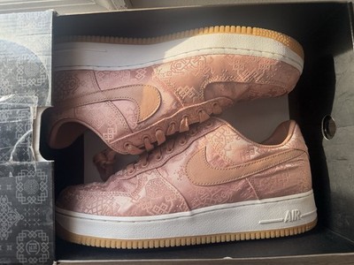 Nike CLOT x Air Force 1 Premium Low Top Rose Gold Pink Silk Jacquard CJ5290-600