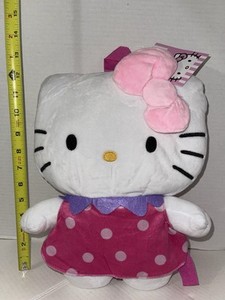 New Sanrio Hello Kitty Plush Backpack With Polka Dots Prints