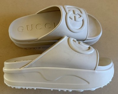 Gucci Women's Interlocking G Platform Slide Sandal Size 38 US 8