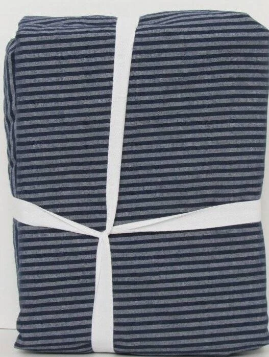 Juego de sábanas orgánicas Pottery Barn Boxter a rayas, Twin/Twin XL azul marino gris claro nuevo con etiquetas Foto 2 de 4