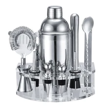 Bartender Kit Cocktail Shaker Set, Stainless Steel Cocktail Kit with 12 Piece...