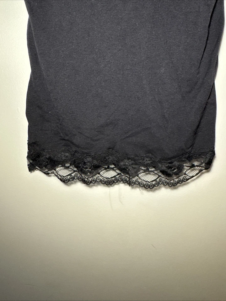 Sujetador incorporado vintage S/M Y2K Top para mujer negro con ribete de encaje coqueta dulce de moda Foto 3 de 4
