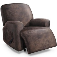 molasofa Leather Like Oversized Recliner Chair Extra Large 1 Seater, 02-brown