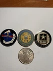 1922 $1 Peace Dollar + (3) Military Tokens