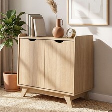Modern Wooden Sideboard 2 Door Storage Cabinet with Adjustable Shelves