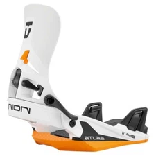Union Atlas Step On Men's Snowboard Bindings, White/Orange, Medium MY26