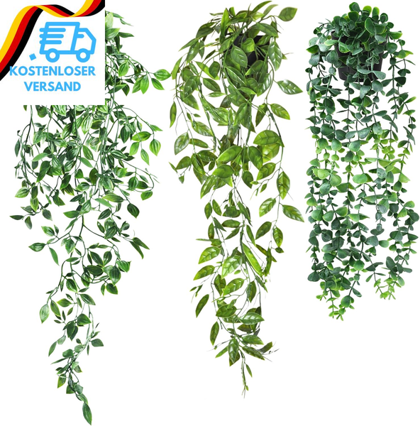 3 StüCk HäNgepflanze KüNstlich Mit Topf,55-85 Cm Kunstpflanze HäNgend, KüNstlich-image