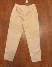 VTG Ann Taylor Women's Beige Business Casual Pants Size 12 Slacks Cotton NEW