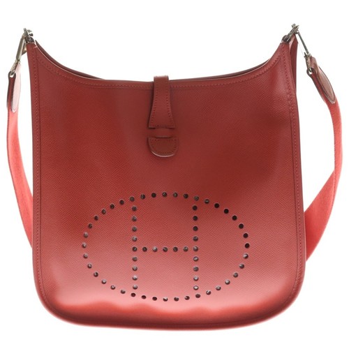 HERMES Evelyne 3 PM Trois Rouge Grenat Togo Clemence Silver Hardware K Stamp Sho