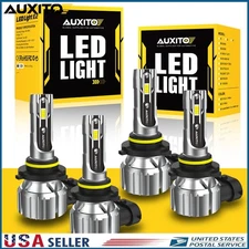 AUXITO 9005 + 9006 LED Headlight Combo 4 Kit Bulbs High Low Beam White 120000LM