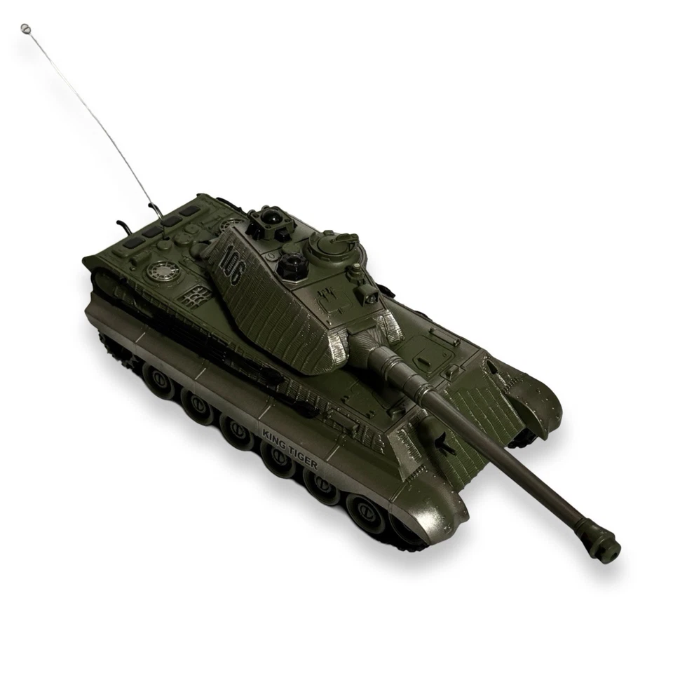 1:28 RC WW2 German King Tiger Tank – 9-Channel – 40MHz – Missing Remote & Flap  - Image 3 of 4