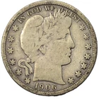 1906-D Liberty Barber Silver Half Dollar 50c Denver Fine FN F+