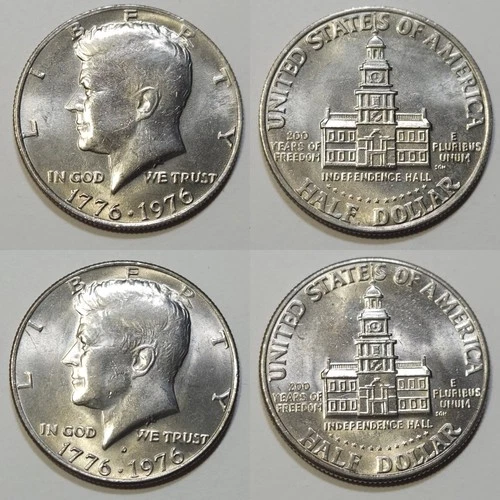 1976 P/D Bicentennial Kennedy Half Dollars (2 Coins) - UNC (Lot #2)
