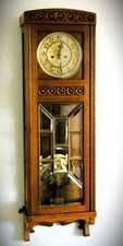 A Splendid Arts and Crafts Gustav Becker Double Weight Chiming Vienna Wall Clock