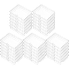 30Pcs Clear Plastic Storage Box with Hinged Lid for Jewelry Organization