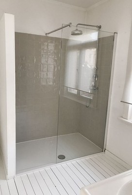 Kali Novellini H Shower Screen Semi Frameless Fixed Toughened Clear Glass Panel