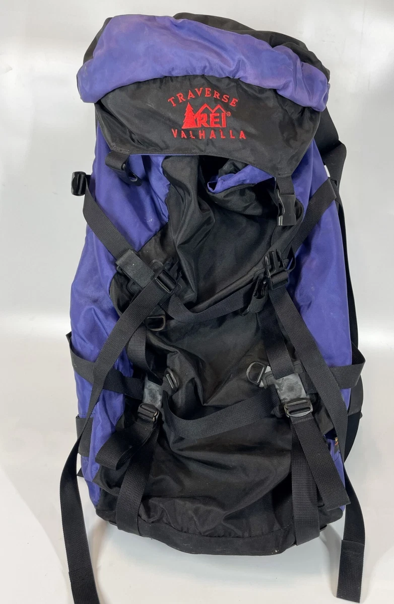 REI Traverse Valhalla Purple Nylon Plastic Frame Padded Camping Hiking Backpack