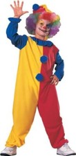 Clown Circus Entertainer Party Cute Red Yellow Dress Up Halloween Child Costume