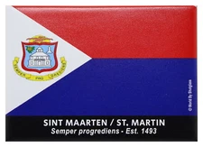 St. Martin Flag Caribbean Fridge Collector's Souvenir Fridge Magnet 2.5" x 3.5"