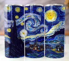 Starry Night 20oz Insulated Tumbler with Straw - Stainless Steel Mug