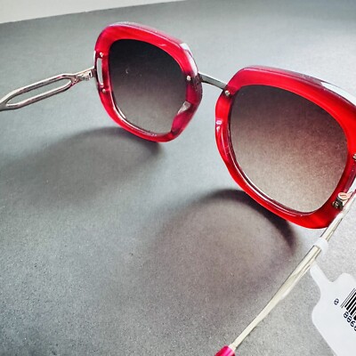 NWT Italy Etro Women Sunglasses Oversize Square 53MM Red  display picture 3
