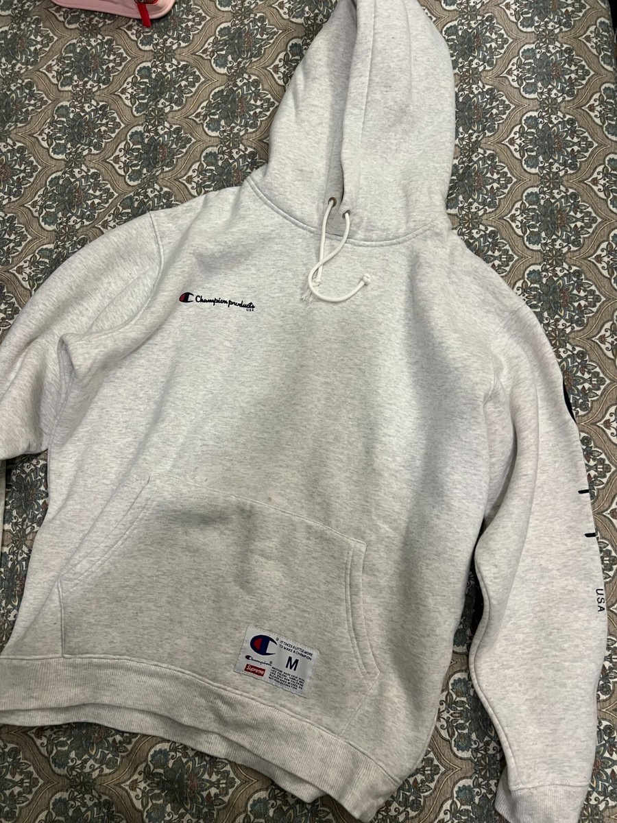 Supreme x Champion Hoodie Hooded Sweater White Medium