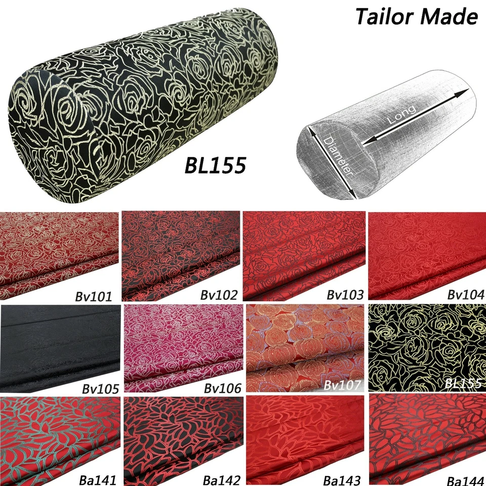 Funda de refuerzo*Funda de almohada de yoga tubo largo con brocado brocado de rayón rosa flora*BA3 Foto 2 de 4