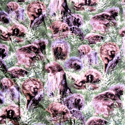 Stoff Fabri-Quilt Stachelschweine Hinterhof Banditen II Design #112-1182 Quilten BTY
