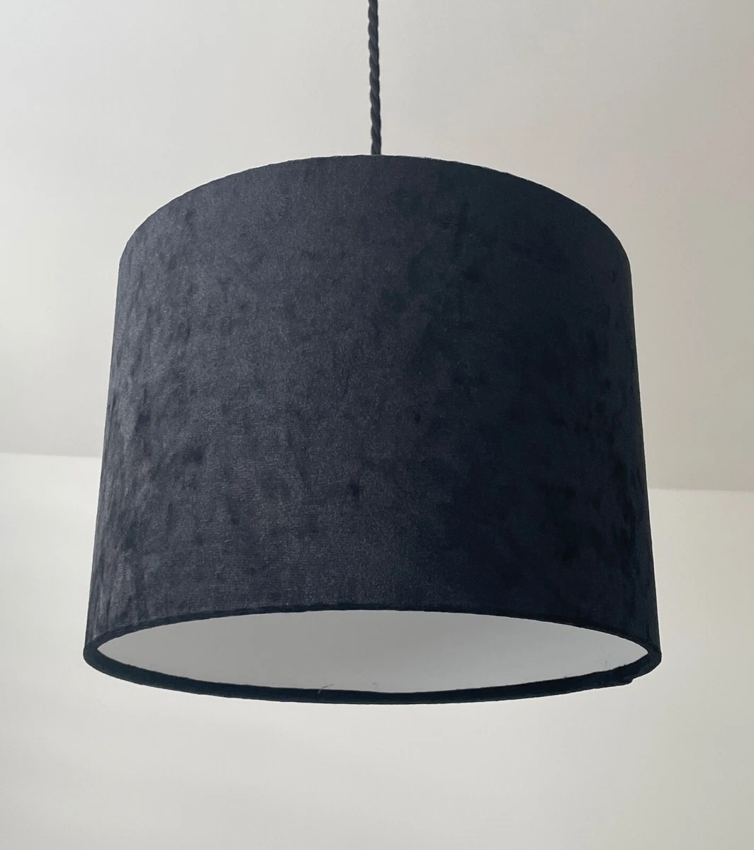 Lampshade Black Crushed Velvet Drum Light Shade eBay