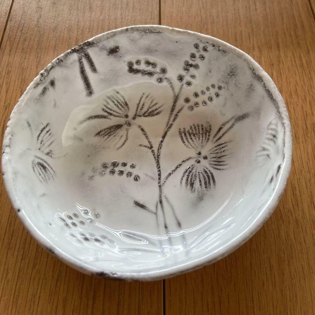Astier de Villatte Robinson Bowl Tableware Plate white Flower Used