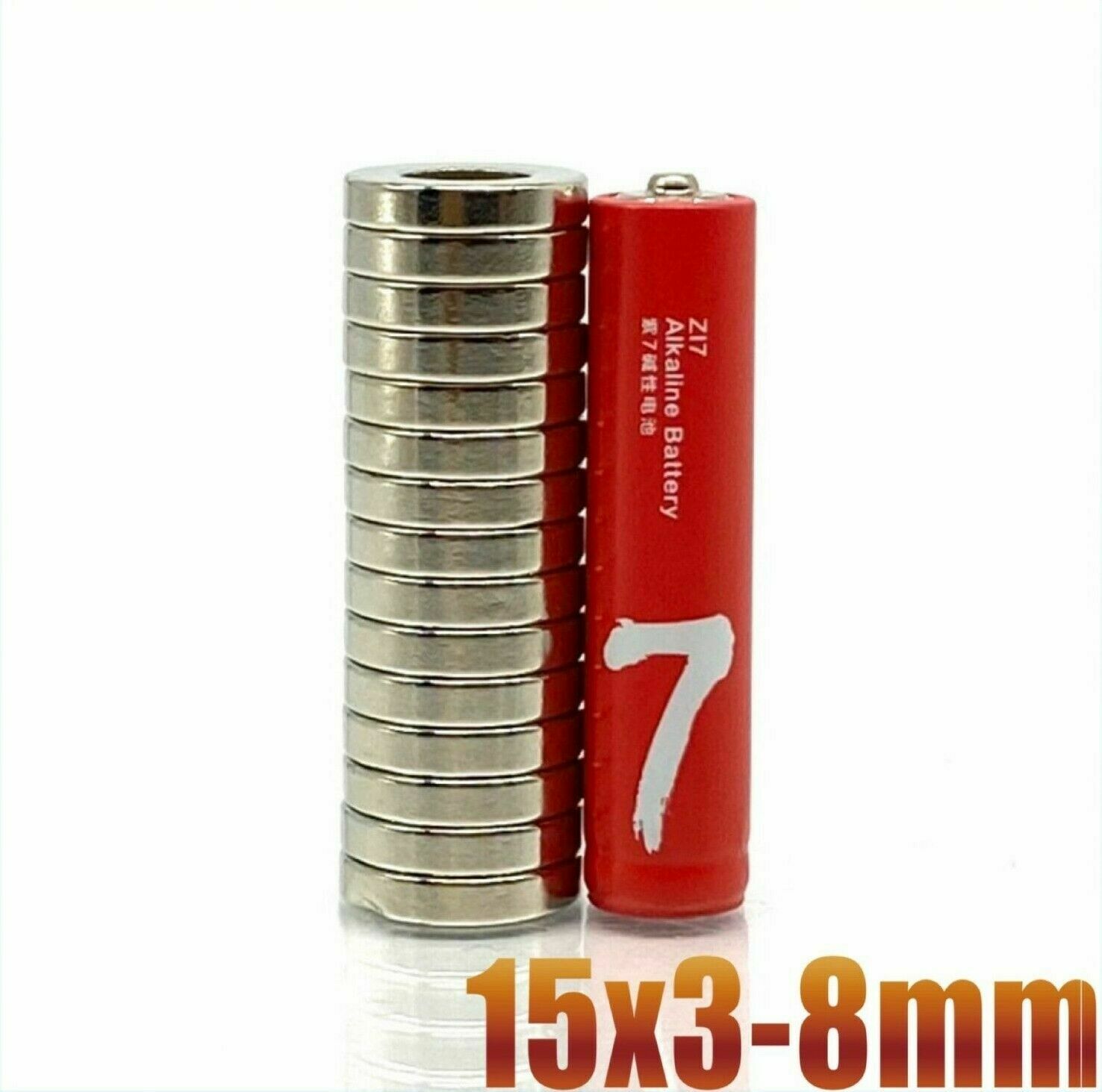 Neodymium 5/10/20/50/100/500pcs Disc 15x3mm Hole 8mm Rare Earth eBay