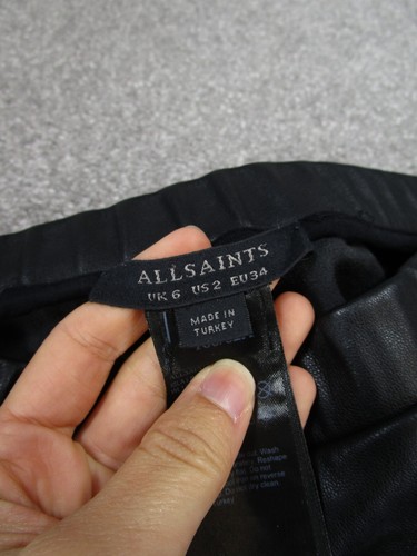 Allsaints Leggings Womens 2 Black Faux Leather *Read - Picture 7 of 11