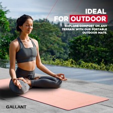 Yoga Mat Non Slip Pilates Exercise Floor Gym Fitness Workout with Carry Straps