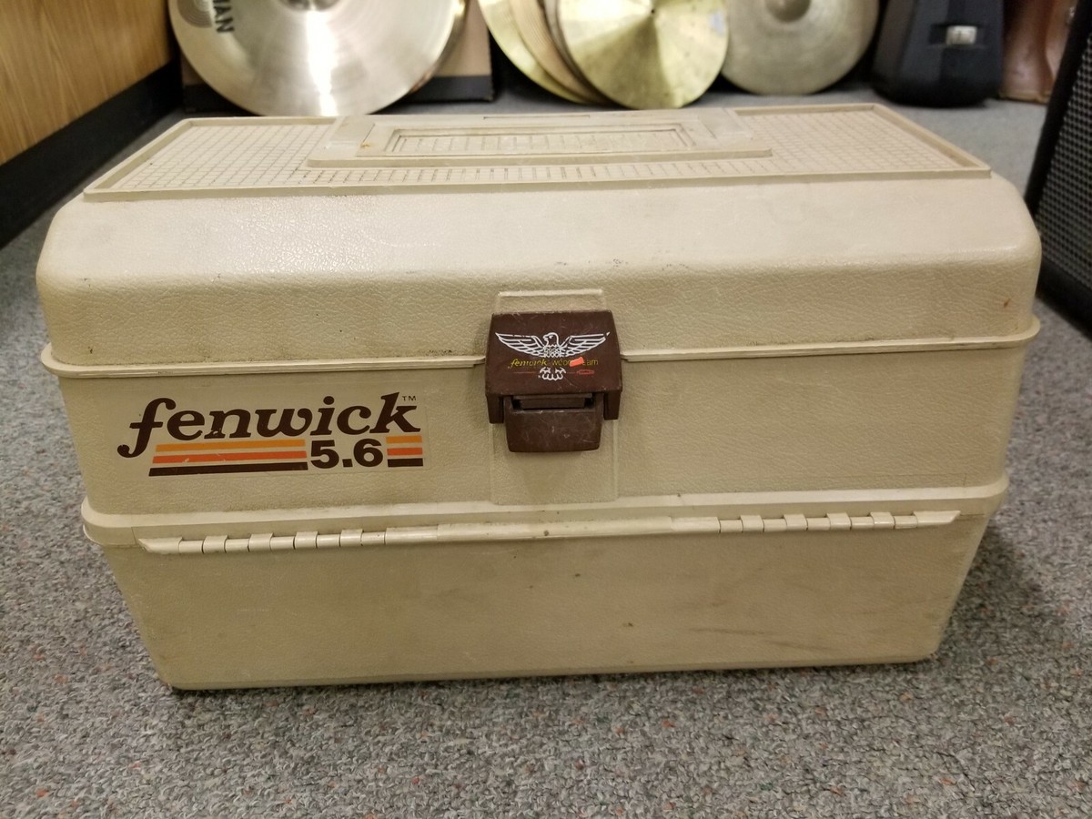 1960's　ヴィンテージ　ファイバー　アイアン　キャリー　ボックス　配達箱 Fenwick 5.6 Tackle Box W/ 65 Glo-Shots and Misc. Tackle | eBay