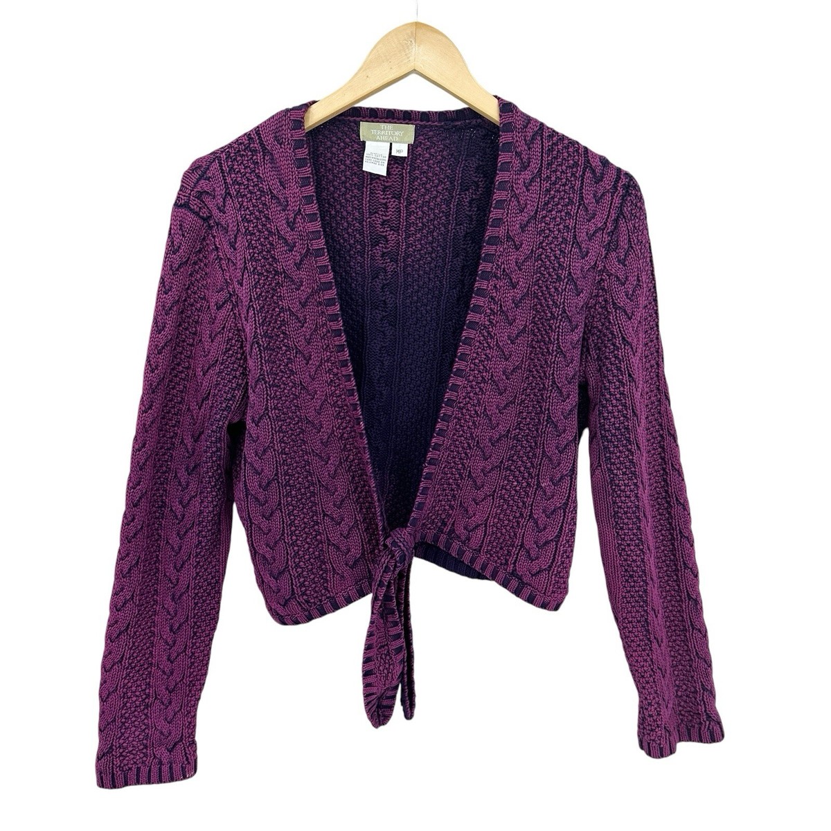 THE TERRITORY AHEAD Sweater Womens MP Purple Open Cropped