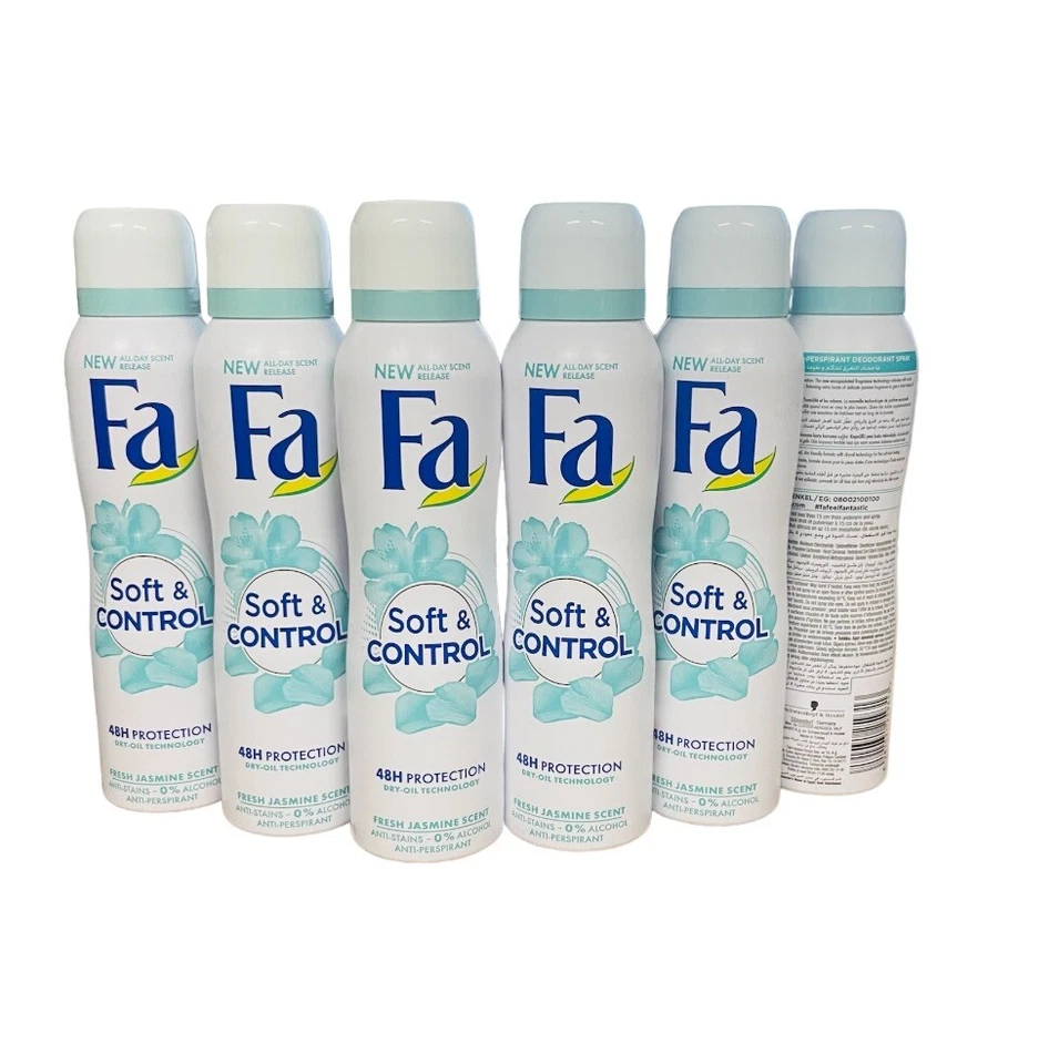 Spray antitranspirante Fa Soft & Control Fresh Jasmine 48 horas (6 paquetes) 150 ml Foto 3 de 3