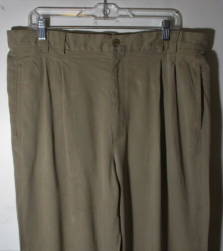 SILK JOSEPH & FEISS Taupe 100% Silk Pants Suze 36X29 - Picture 2 of 5