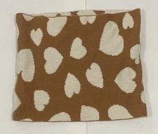 J. Crew Infinity Scarf Reversible Womens Ladies Brown Hearts