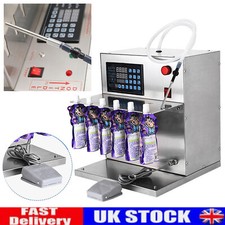 4L 6 Head Automatic Liquid Filling Machine 10ML-5000ML |Digital Bottle Filler UK