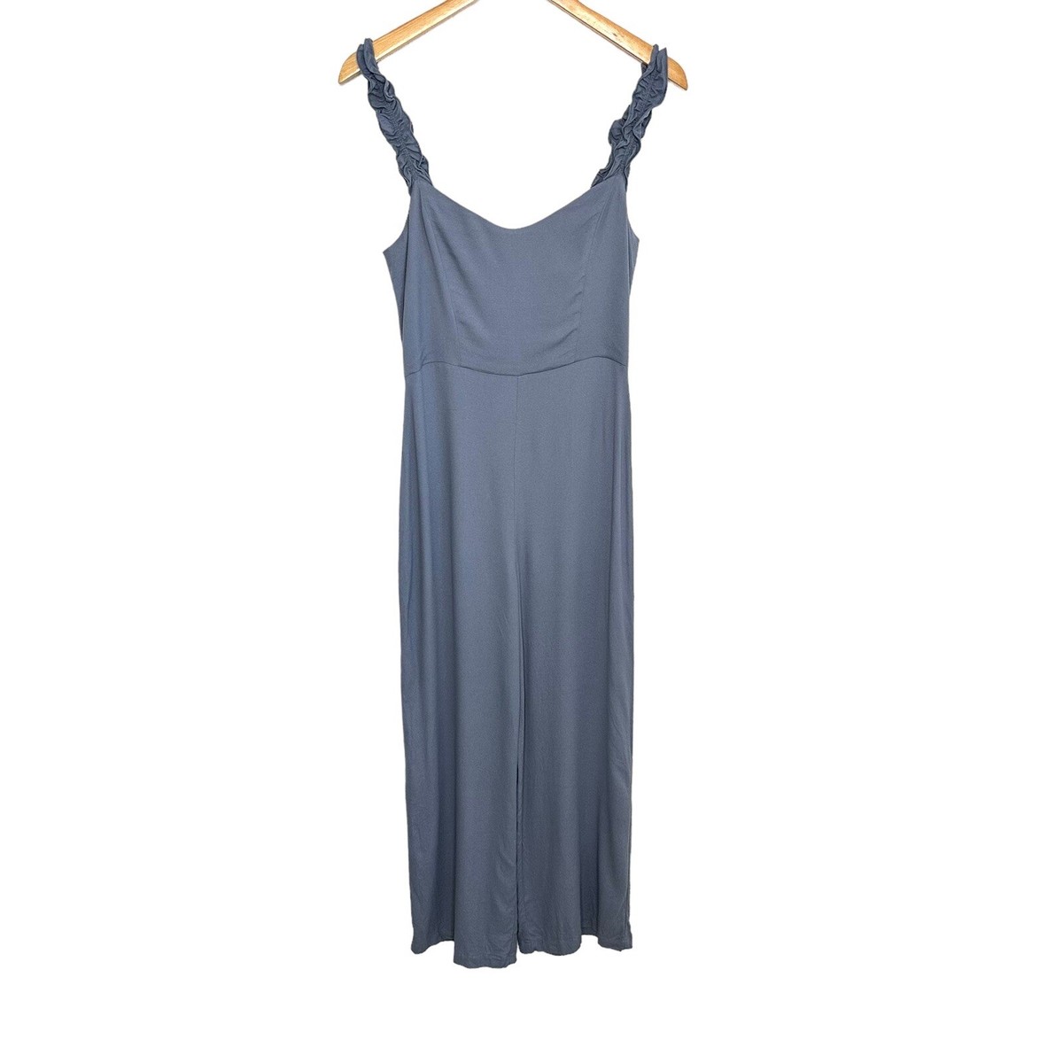 Sunday Best Aritzia Womens Flirt Ruffle Jumpsuit Sz 6 Blue