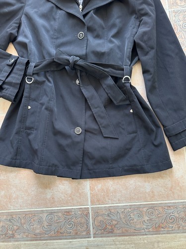 Gallery Black coat trench Women size L - Picture 9 of 10