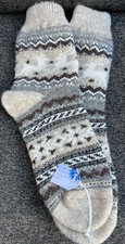 Men's socks, 100 Sheep's Wool , Chunky Warm, , Print Deer, size 12-13