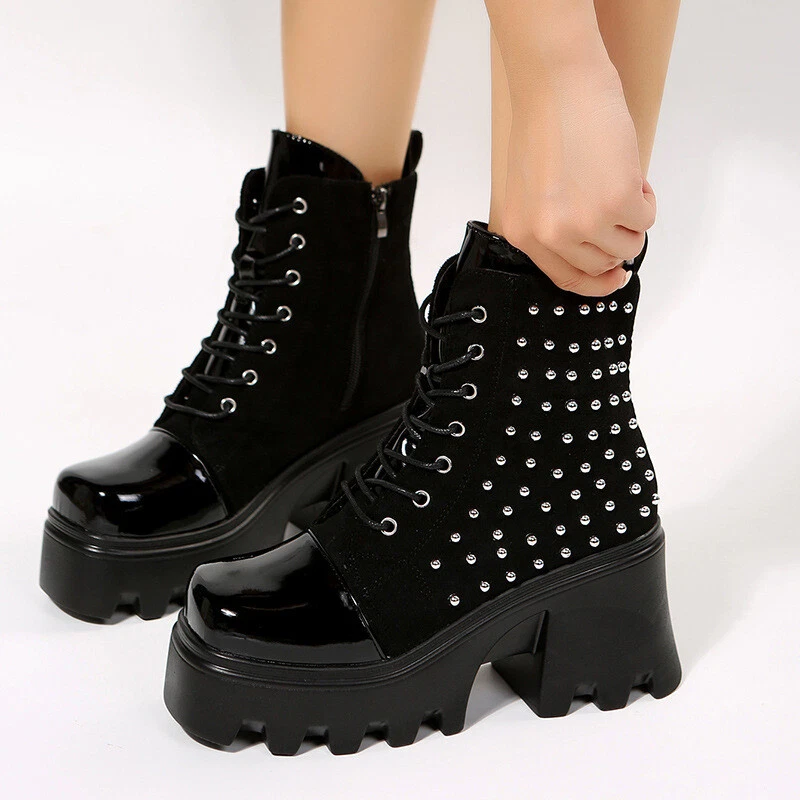 Platform combat shop booties