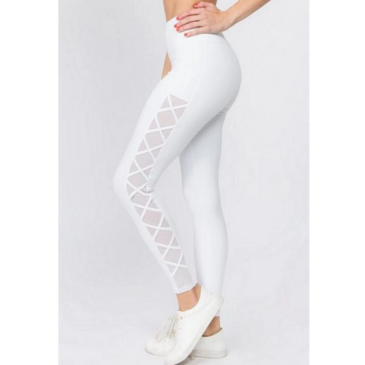 Women's Active Lace-Up Mesh Side Workout Legging