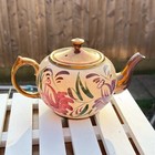 WADE HARVEST WARE TEAPOT VINTAGE HAND PAINTED FLORAL GILT ENGLAND POTTERY