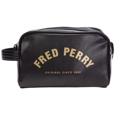 Fred Perry neceser hombre L9250 Nero interior forrado medio de belleza |  eBay